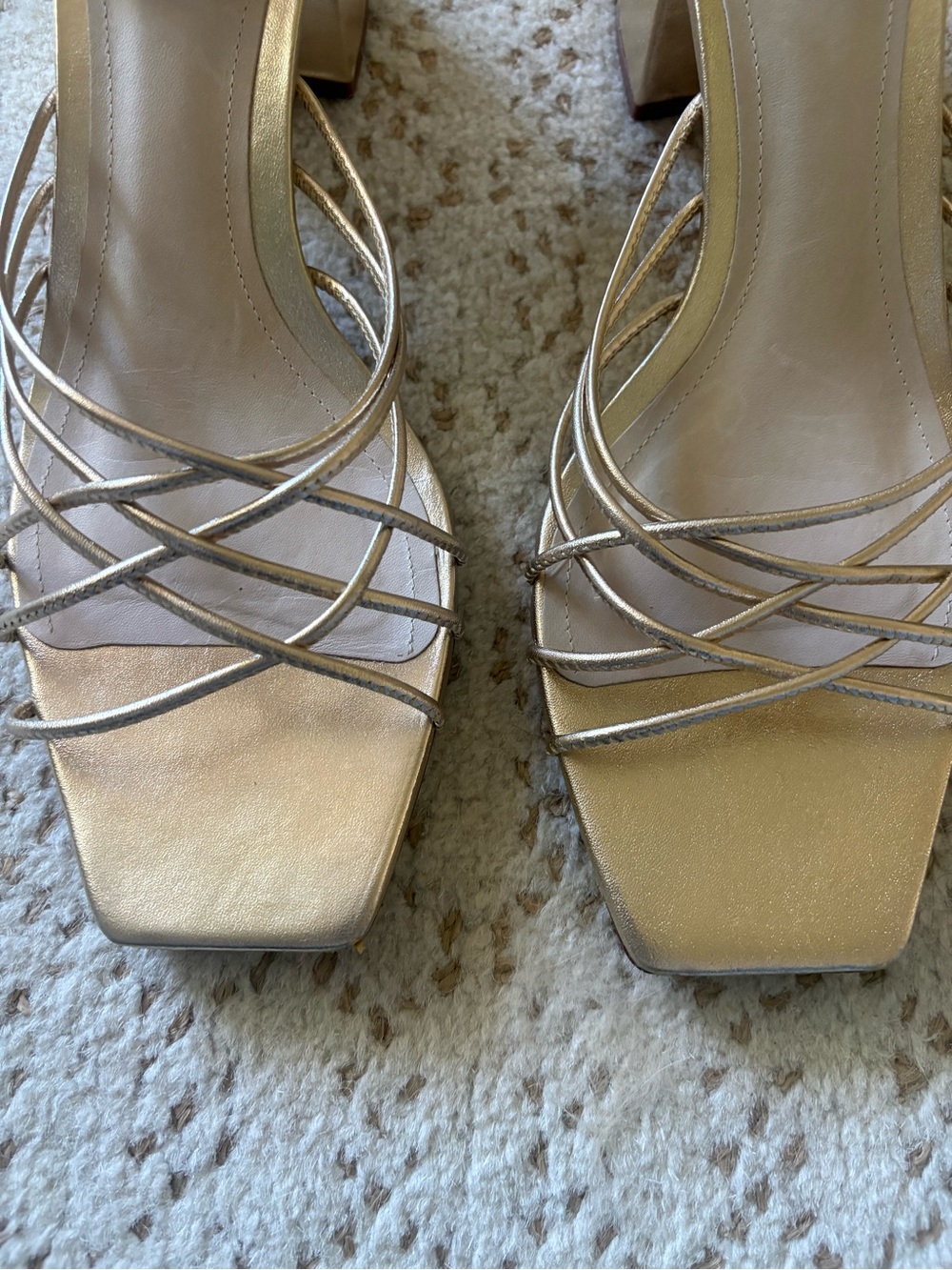 PORTE & PAIRE Metallic Leather Sandals Size 9 - Picture 10 of 13